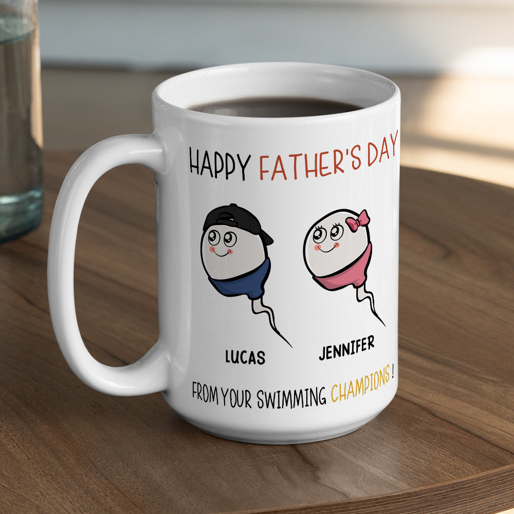 Custom Christmas & Birthday Gift for Dad • The Champions Of Father - Personalized Mug