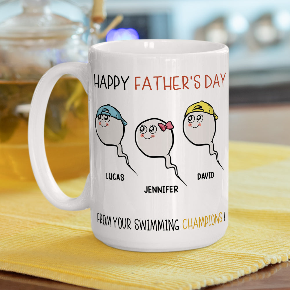 Custom Christmas & Birthday Gift for Dad • The Champions Of Father - Personalized Mug