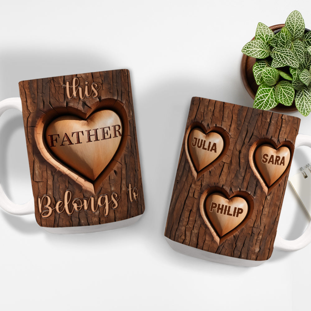 Custom Christmas & Birthday Gift for Dad • This Dad Belongs To - Personalized 3D Inflated Effect Mug
