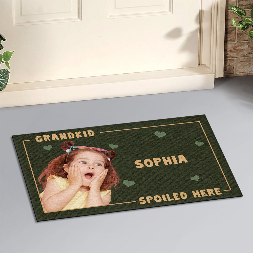Grandkids Spoiled Here Photo - Personalized Doormat