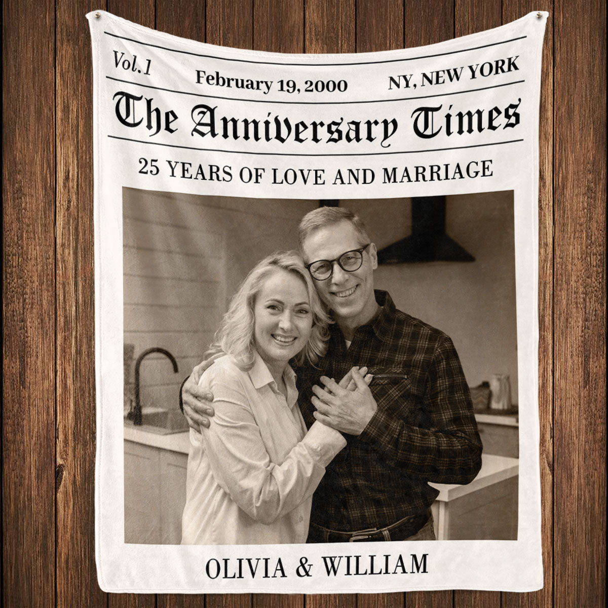 The Anniversary Times - Personalized Fleece Blanket