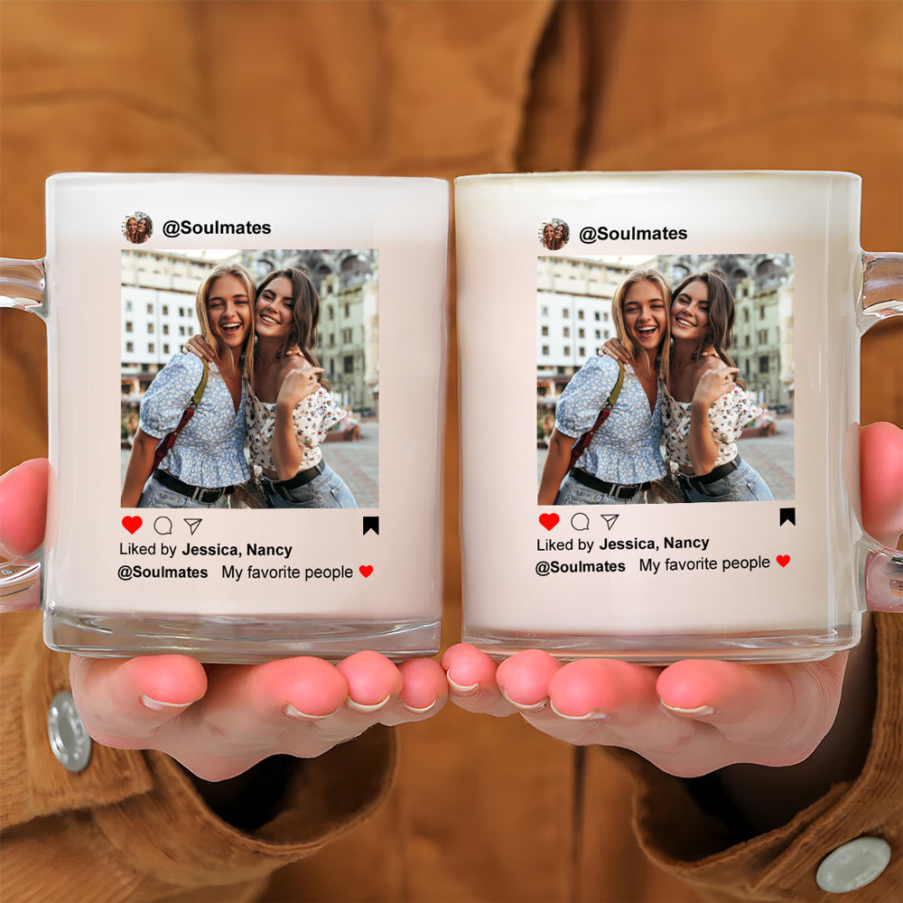 Custom Photo Best Friend, Christmas & Birthday Friendship Keepsake Gift • Besties Slay Together - Personalized Glass Mug