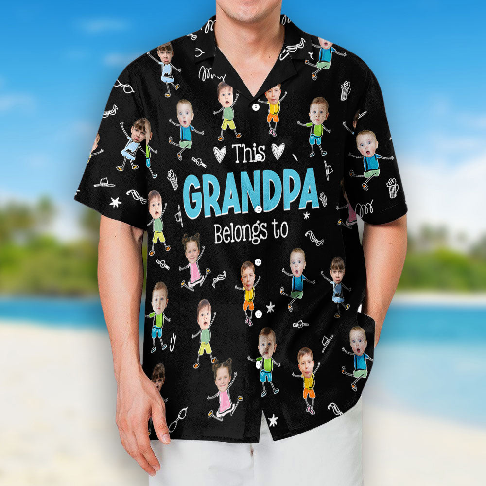 Grandpa This Belongs - Personalized Hawaiian Shirt