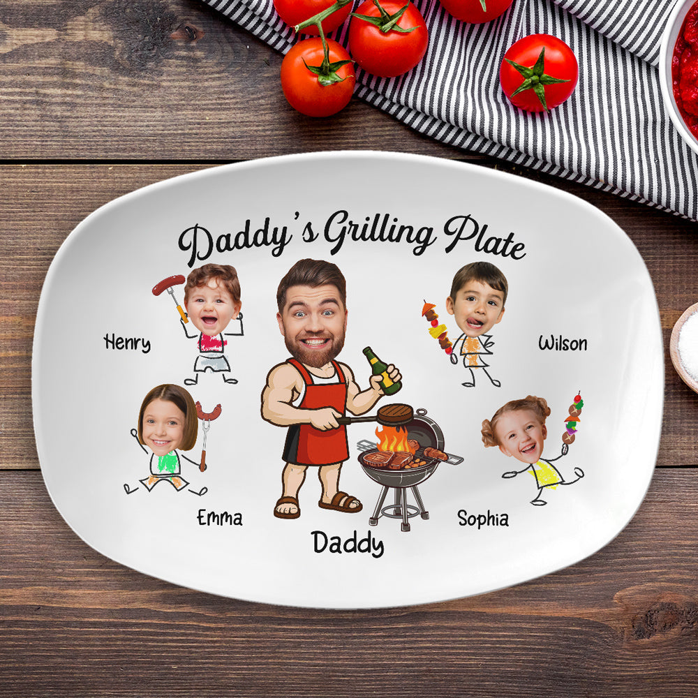 Hot Grill Cool Dad Vibes - Personalized Platter