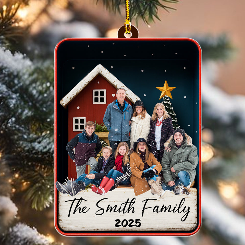 Custom Photo Family Ornament, Christmas Gift for Family Members • Together Family Photo - Personalized Acrylic Ornament