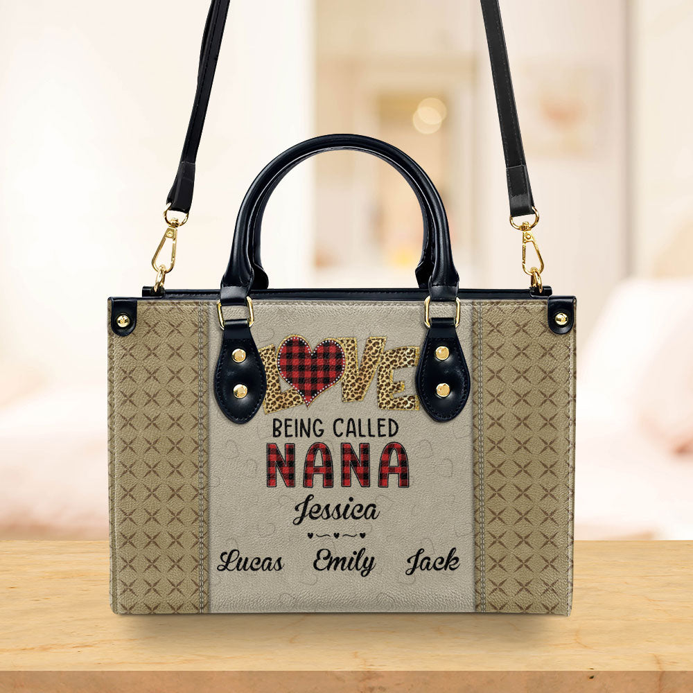 Love Being Called Grandma - Personalized Leather Bag