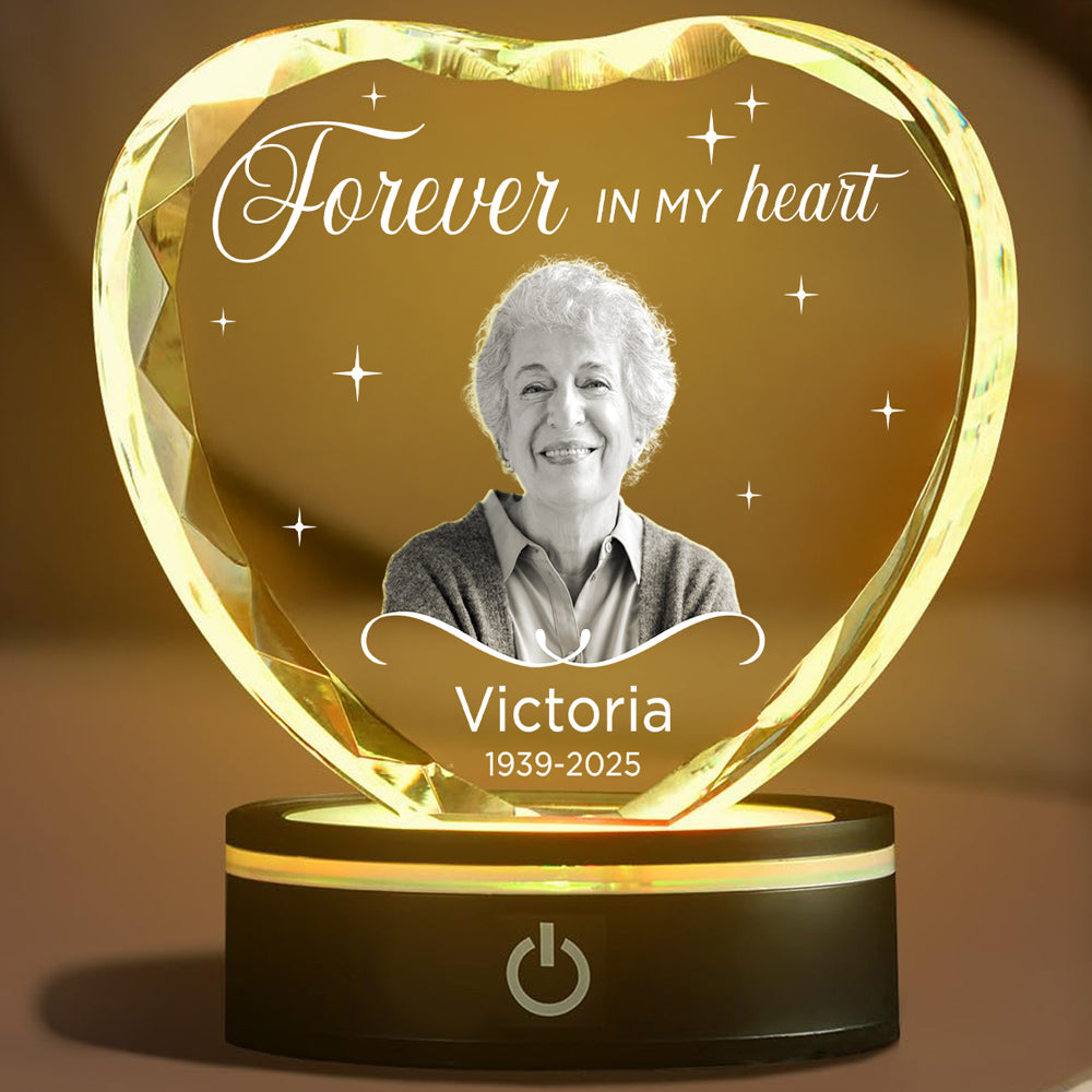 Forever In My Heart - Personalized Crystal Led Light