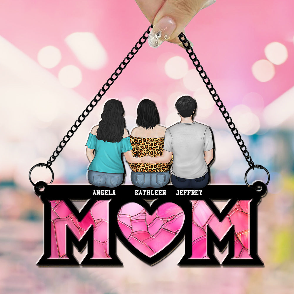 Custom Hanging Decor for Mom Daughter, Mother's Day Birthday Gifts • Mother And Daughter Bond - Personalized Suncatcher