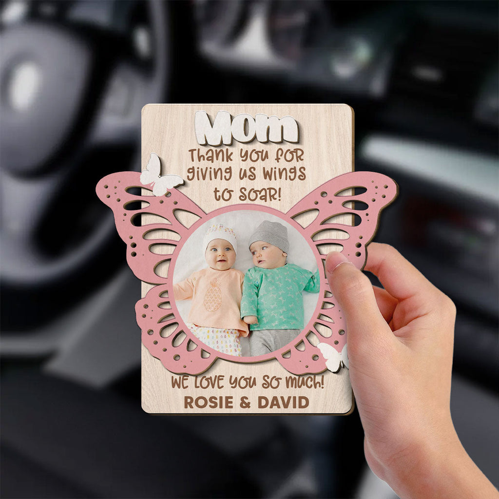 Thank You For Giving Us Wings - Personalized Car Visor Clip