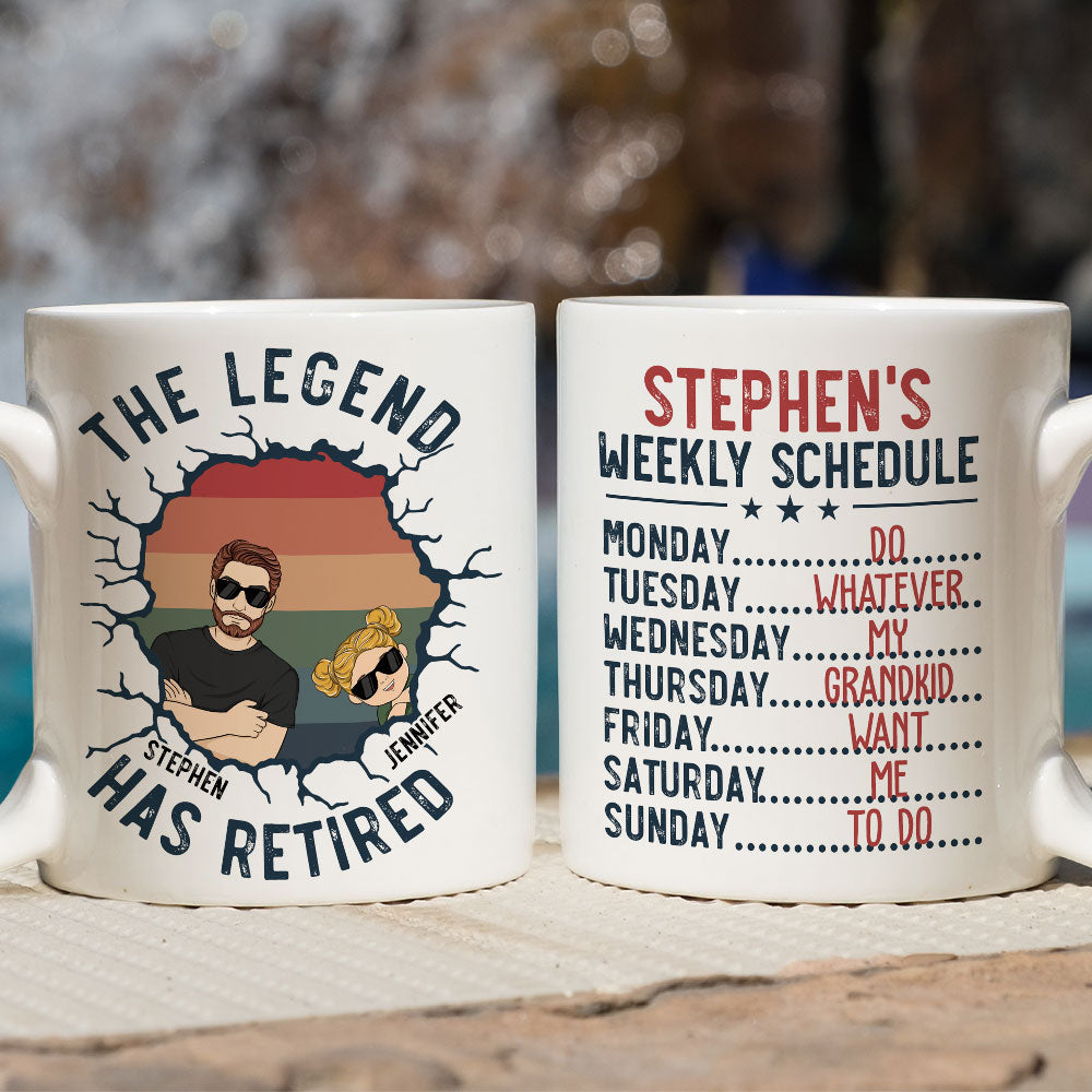 Custom Christmas & Birthday Gift for Dad • Dad Weekly Schedule - Personalized Coffee Mug