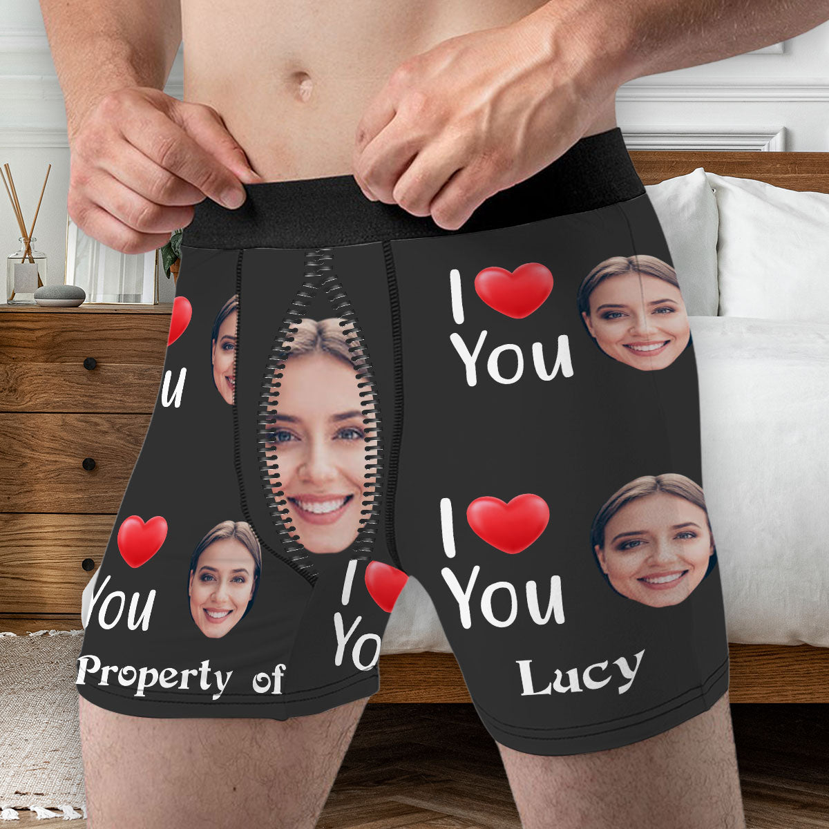 Property Of - Personalized Photo Men's Boxer Briefs