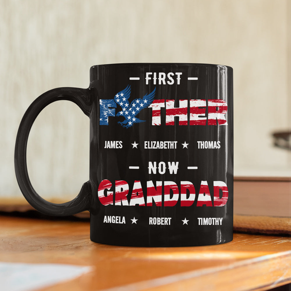 Custom Christmas & Birthday Gift for Dad • First Dad Now Granddad - Personalized Coffee Mug