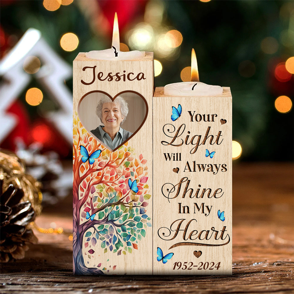 Your Light Will Always Shine In My Heart - Personalized Candle Holder