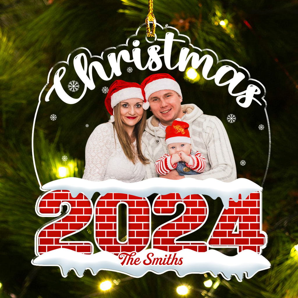 Custom Photo Family Ornament, Christmas Gift for Family Members • This Is Our Home - Personalized Acrylic Ornament