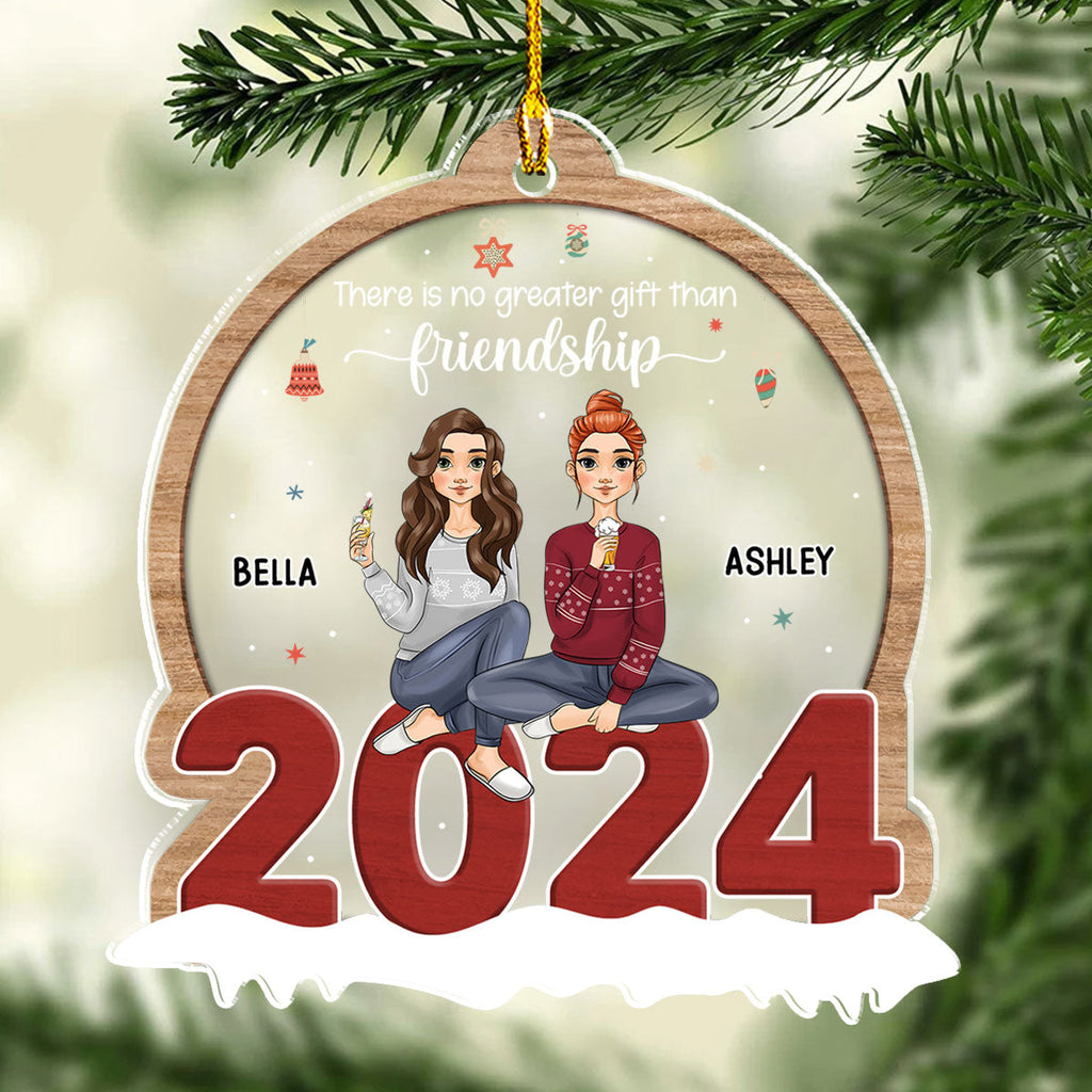 Custom Friendship Christmas Ornament, Best Friend Gift •  Perfect Friendship - Personalized Acrylic Ornament