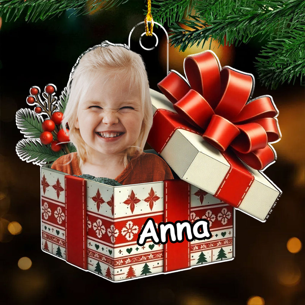 Custom Photo Baby First Christmas Ornament for New Parents • Baby Christmas Present - Personalized Acrylic Ornament