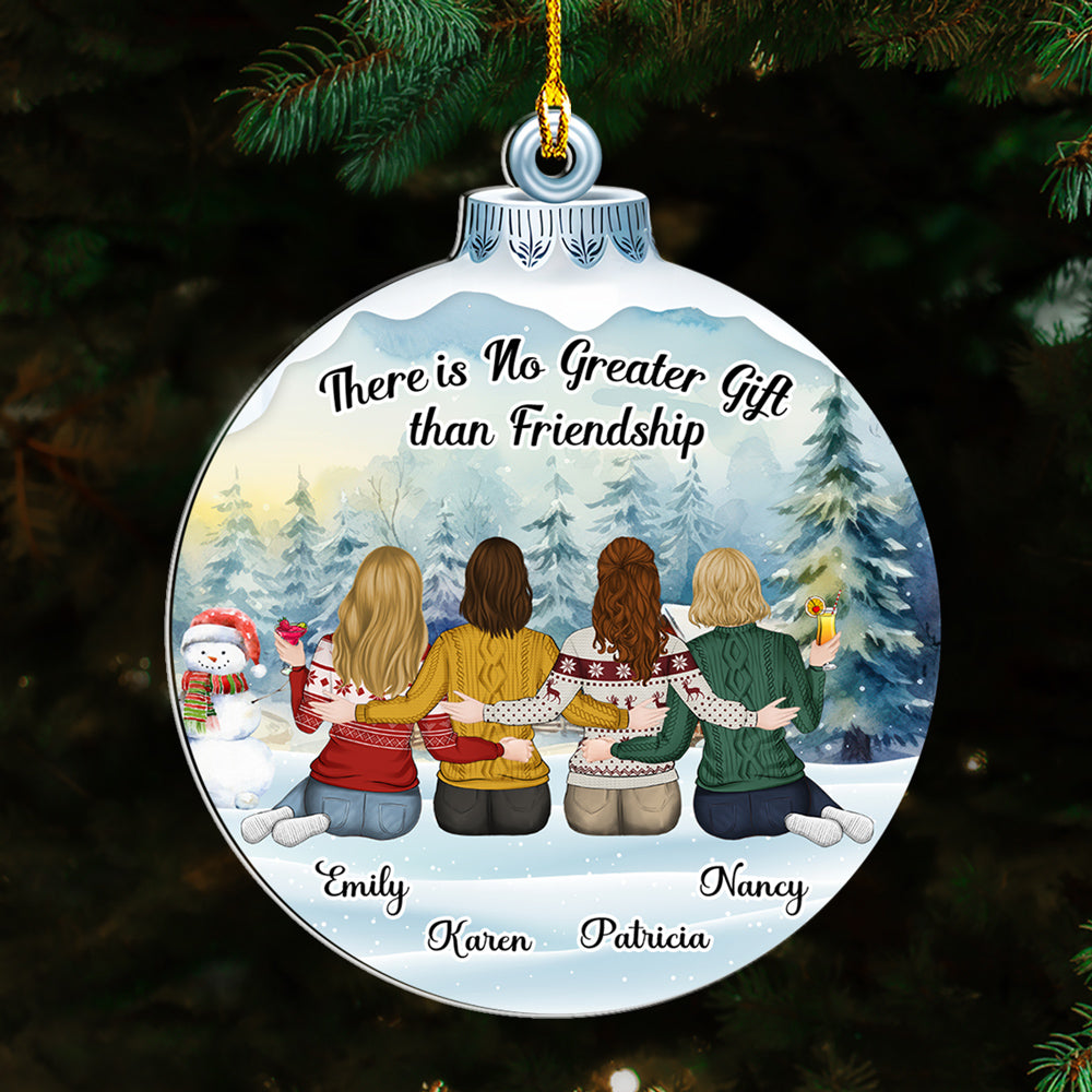 Custom Friendship Christmas Ornament, Best Friend Gift •  Friendship Is Last Forever - Personalized Acrylic Ornament