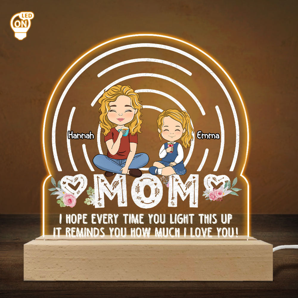 Custom Gift for Mom Grandma, Mother's Day Birthday • We Hope Every Time You Light This Up - Personalized LED Light