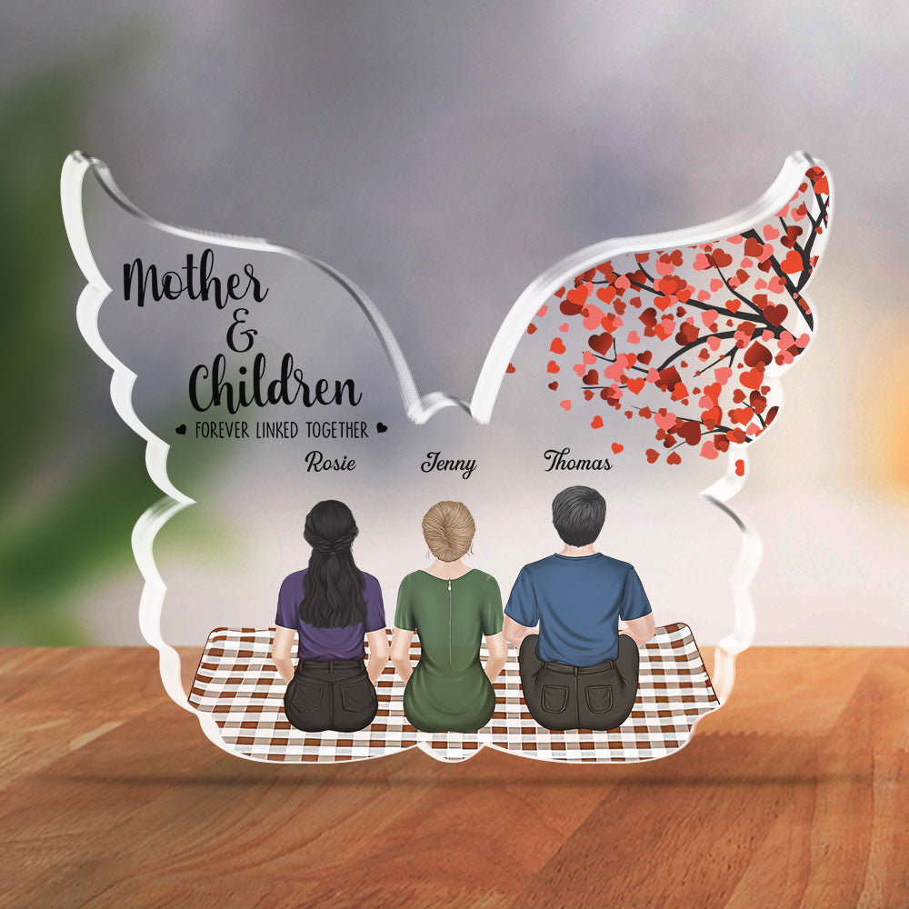 Custom Decor for Mom, Special Gift for Mother • Mother And Daughter Forever Linked Together - Personalized Acrylic Plaque