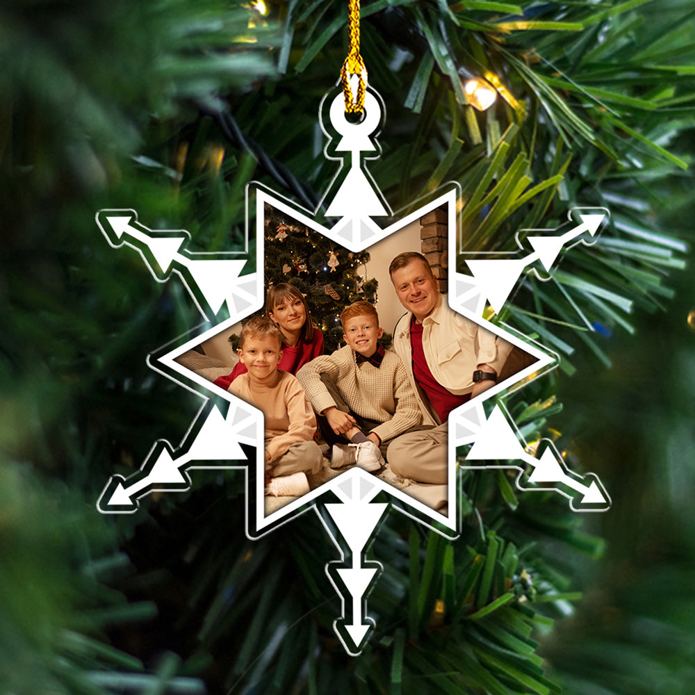 Custom Photo Family Ornament, Christmas Gift for Family Members • Season of Blessing - Personalized Acrylic Ornament