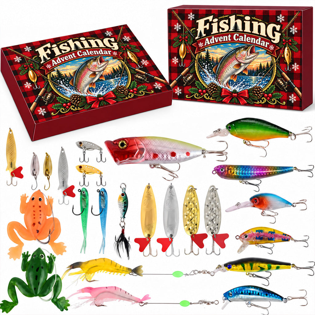 Custom Christmas Advent Calendar 2026 Fishing Lure Set, 24-Day Countdown • Fisherman - Fishing Advent Calendar