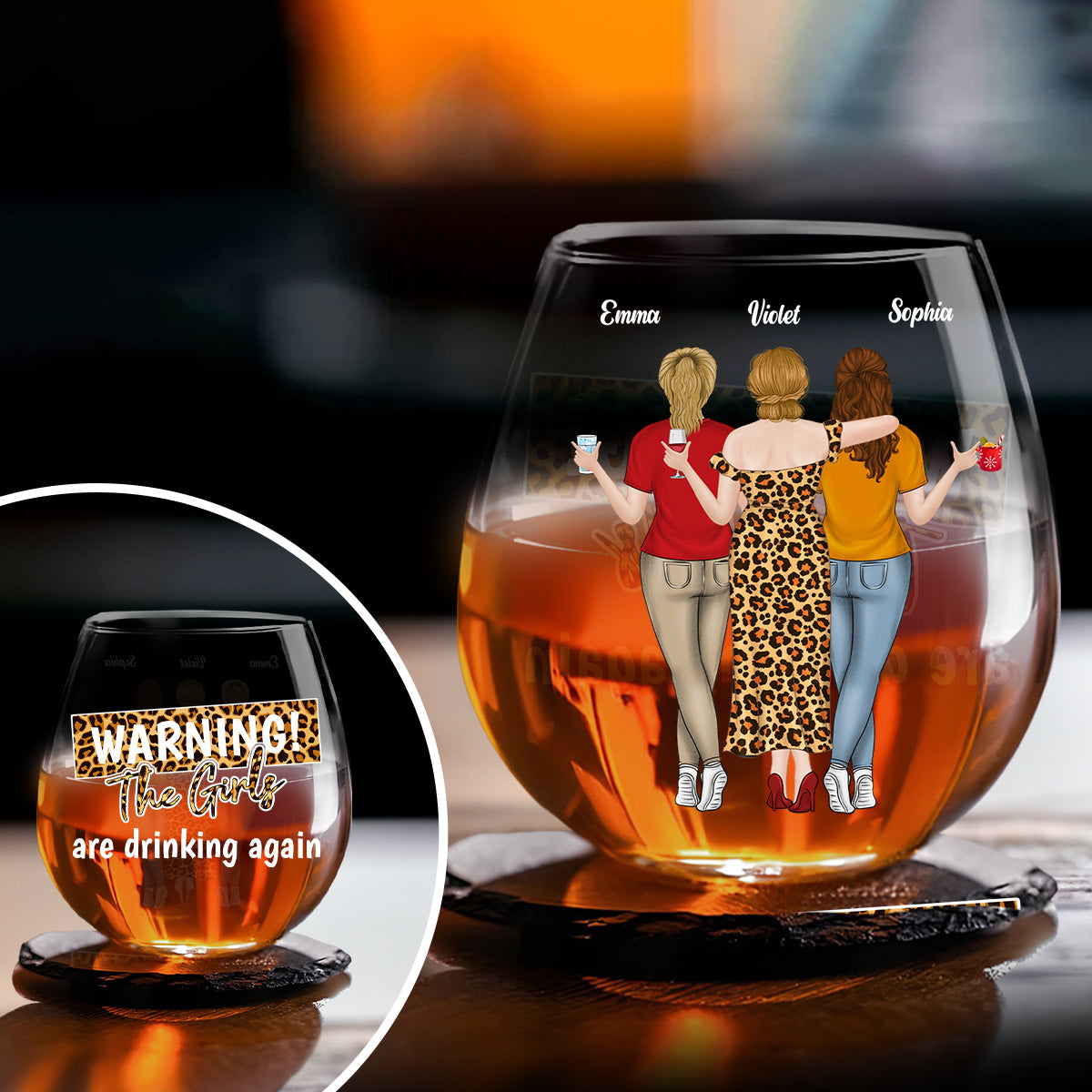 Warning The Girls Are Drinking Again 2024 - Personalized Wine Glass
