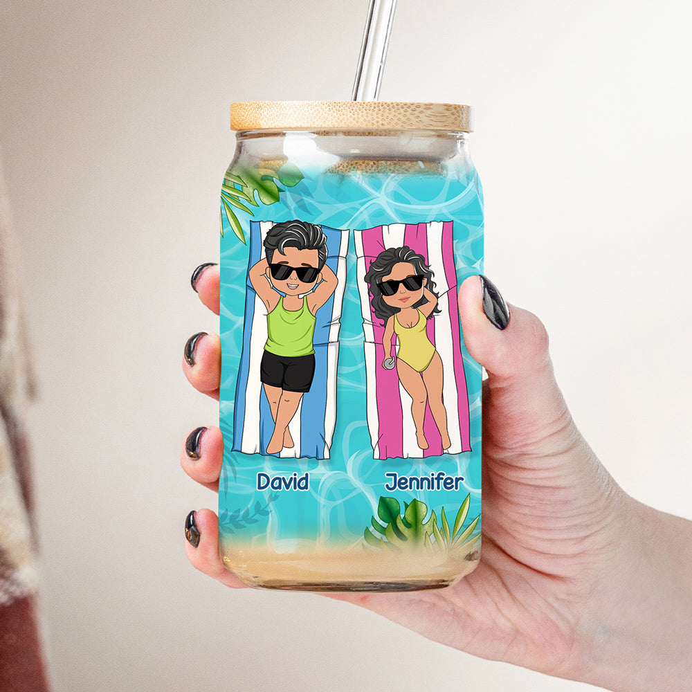 Life Is Better By The Pool - Personalized Glass Can