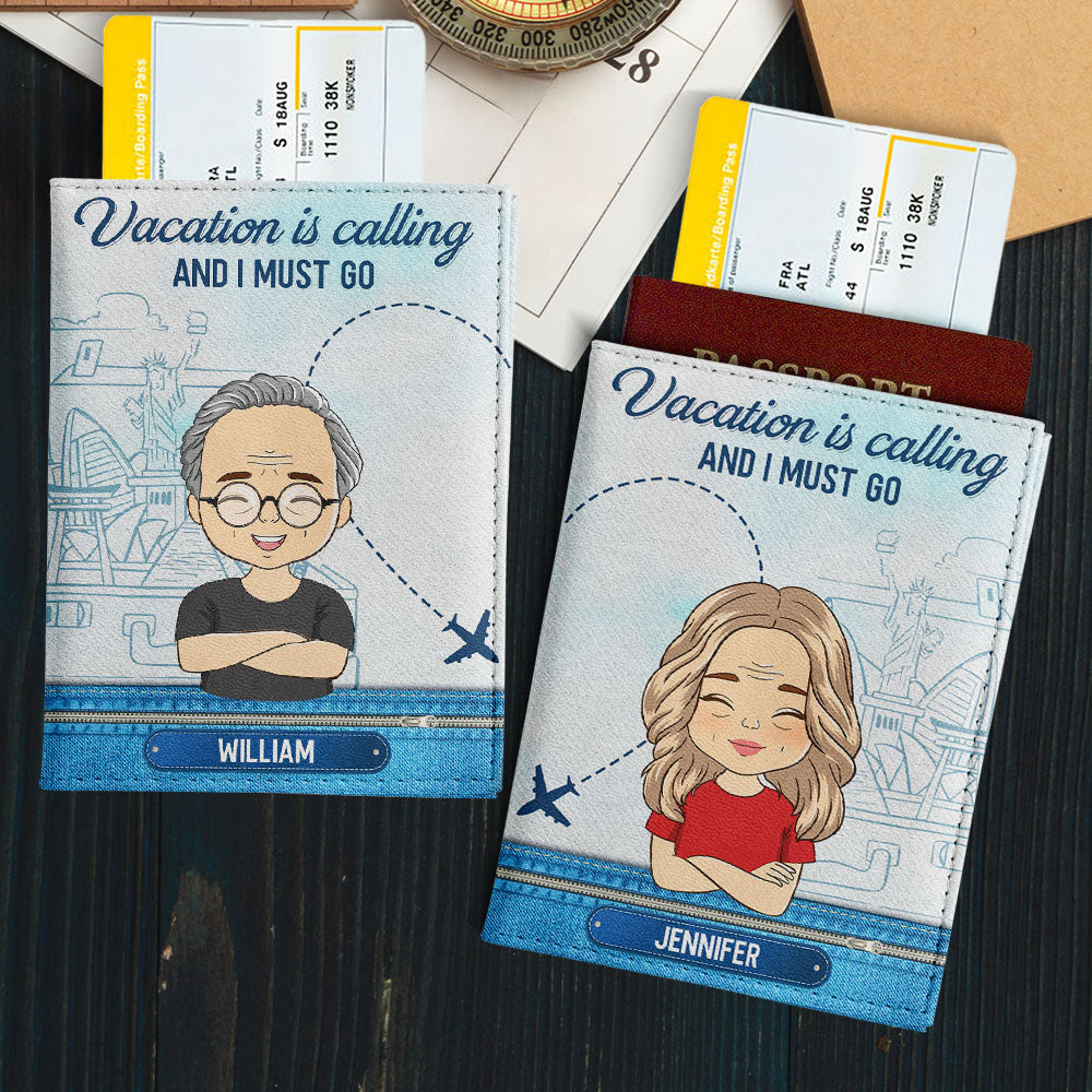 Vacation Is Calling - Personalized Couple Passport Cover