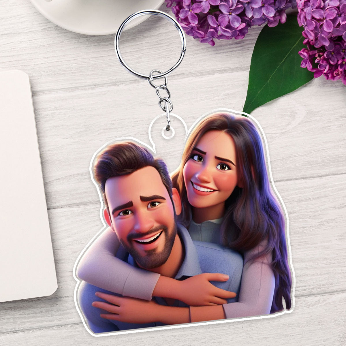 Animated Couple Keychain - Personalized Acrylic Keychain