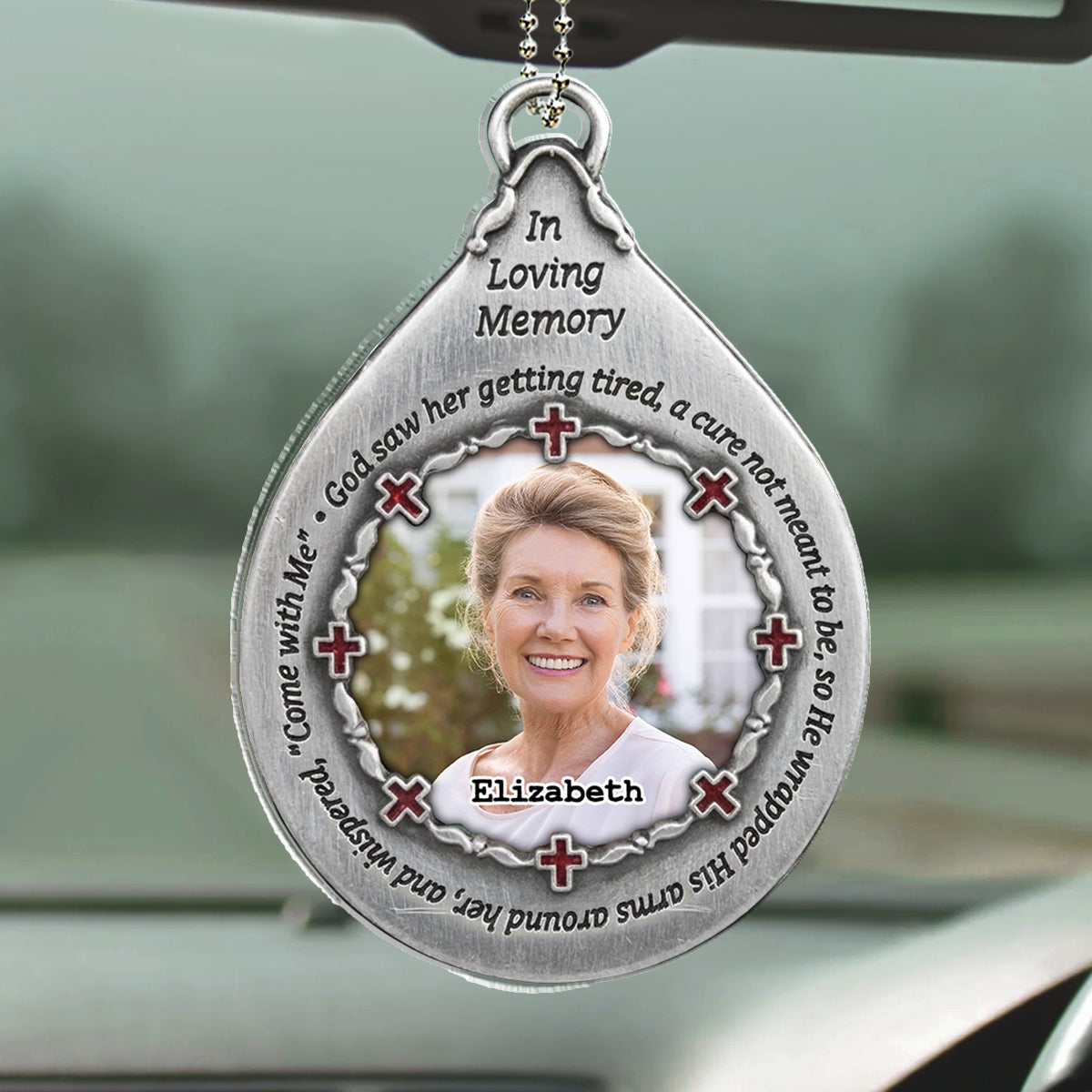 In His Arms - Personalized 3D Effect Car Ornament