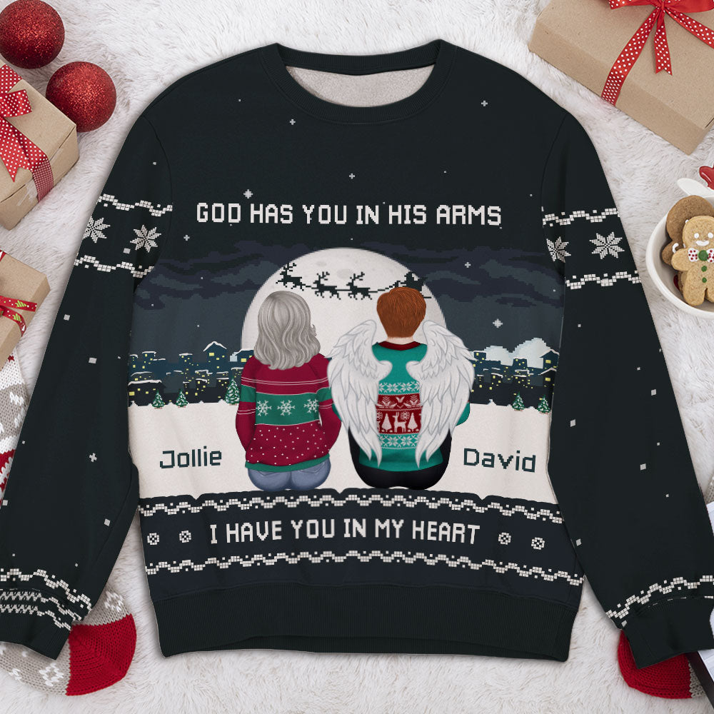 Custom Couple Christmas Sweatshirt, Anniversary Gift • Remembrance 1 - Personalized All-Over-Print Sweatshirt
