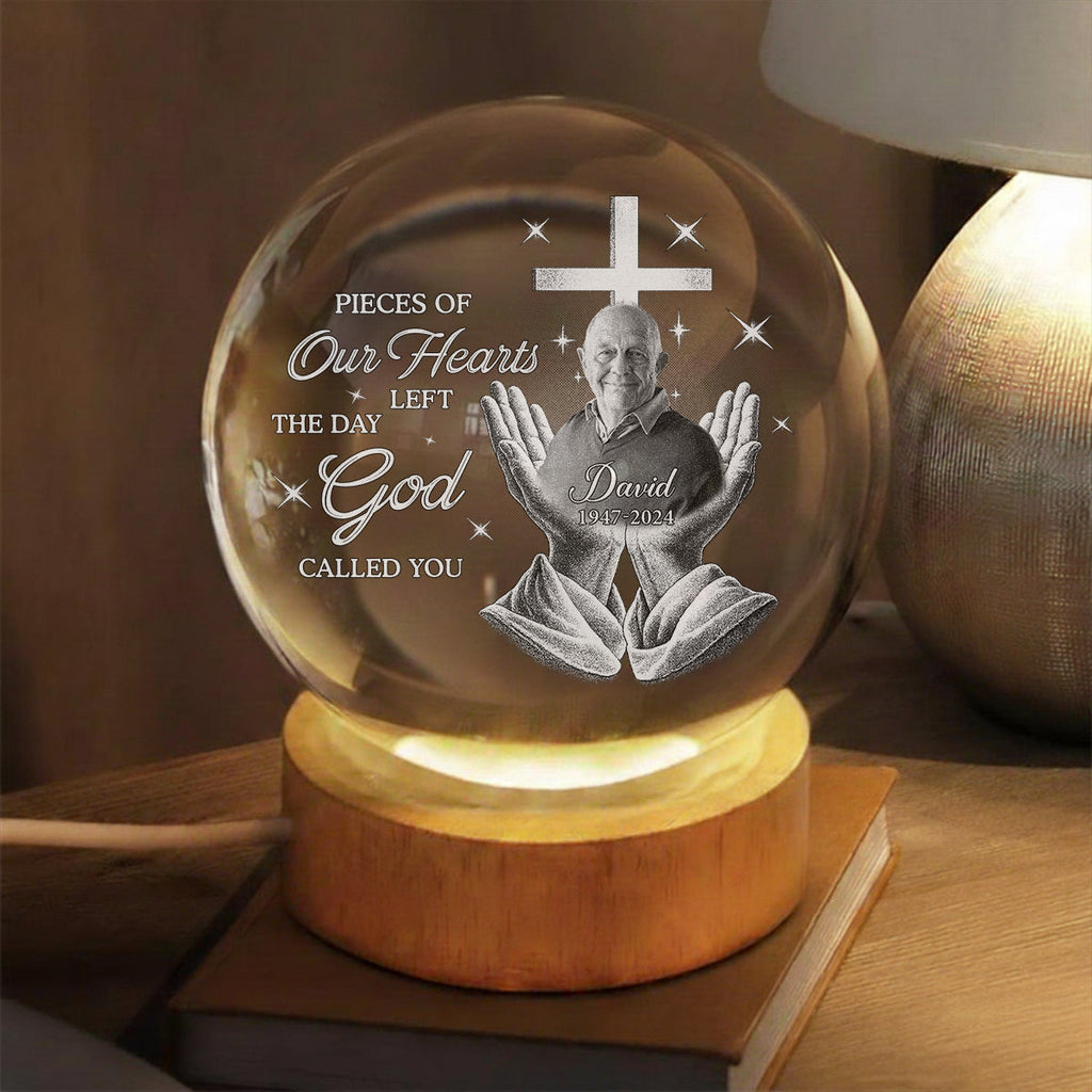 The Day He Called - Personalized Crystal Globe Lamp