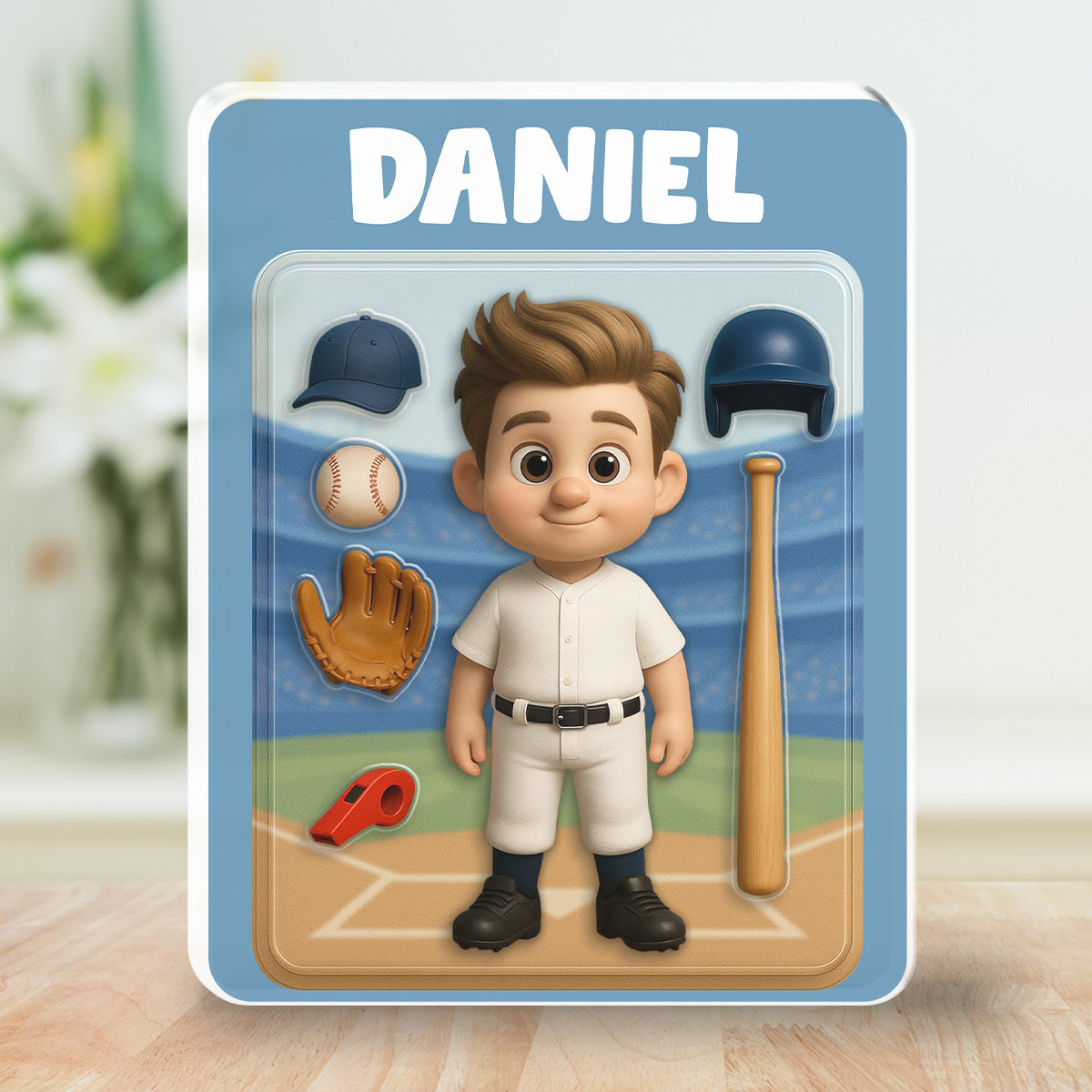 Custom Decor for Husband, Gift for Him • Baseball Kid - Personalized Acrylic Plaque