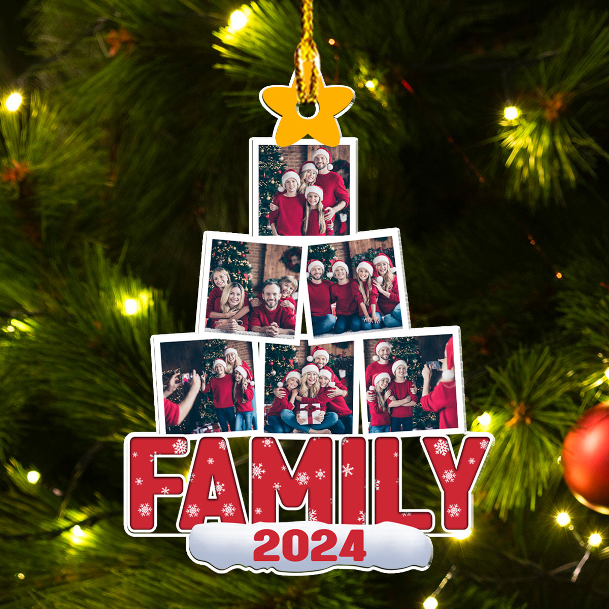 Custom Photo Family Ornament, Christmas Gift for Family Members • Family Together - Personalized Acrylic Ornament