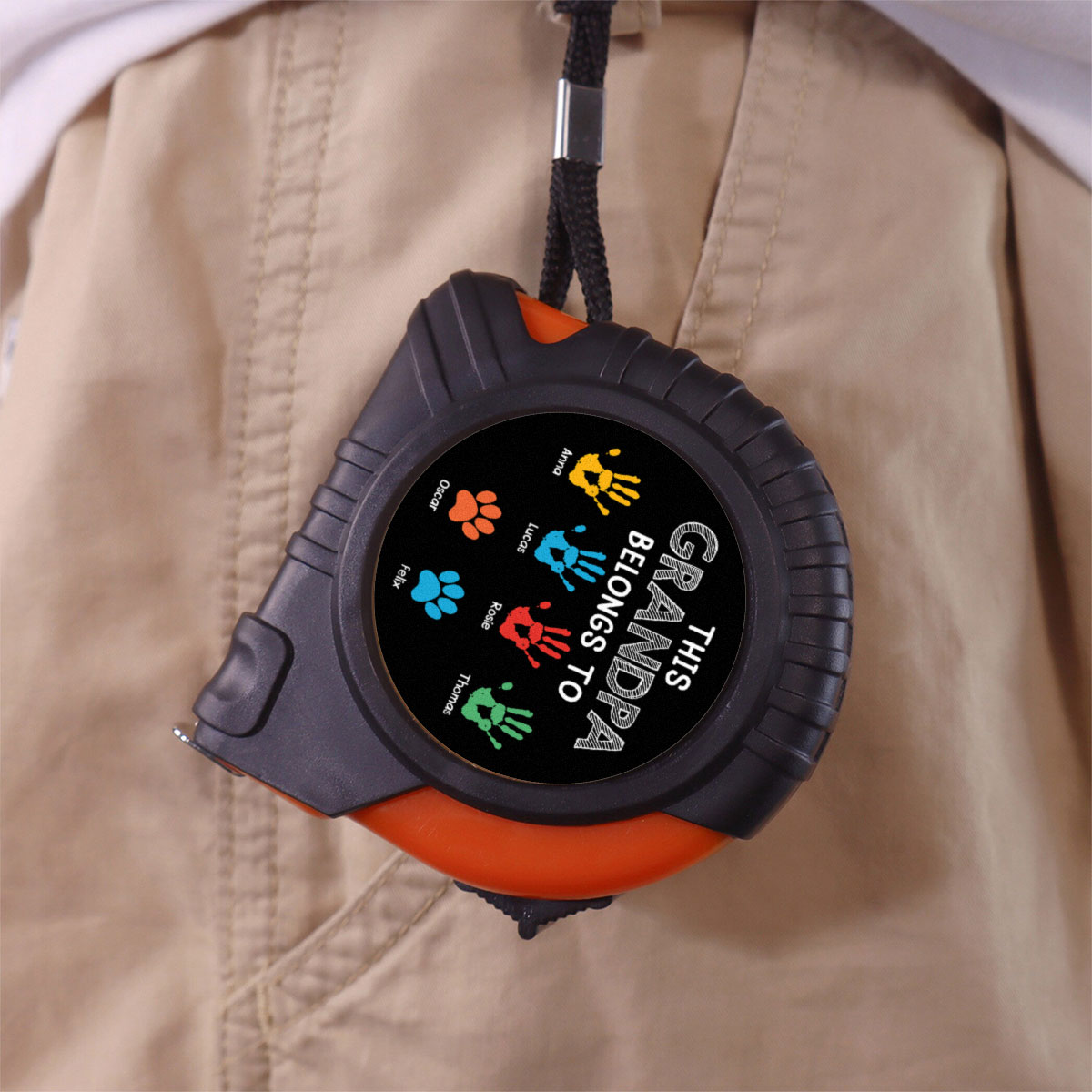 This Grandpa Daddy Belongs To - Personalized Tape Measure