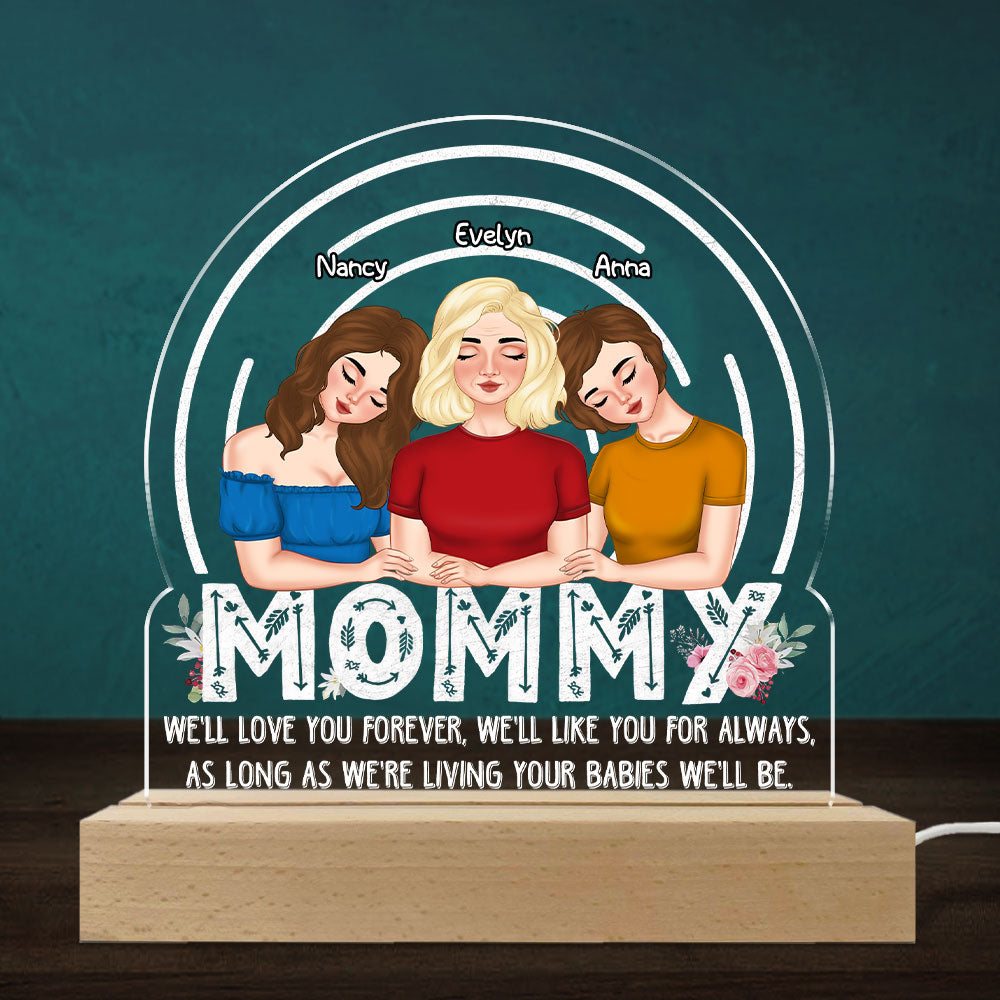 Custom Gift for Mom Grandma, Mother's Day Birthday • As Long As I'm Living Your Baby I'll Be - Personalized LED Light