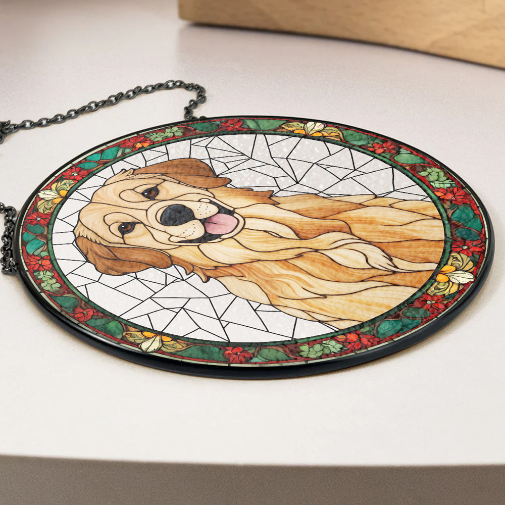 Custom Photo Hanging Decor, Birthday Housewarming Gift • Circle Pet Face - Personalized Window Hanging Suncatcher