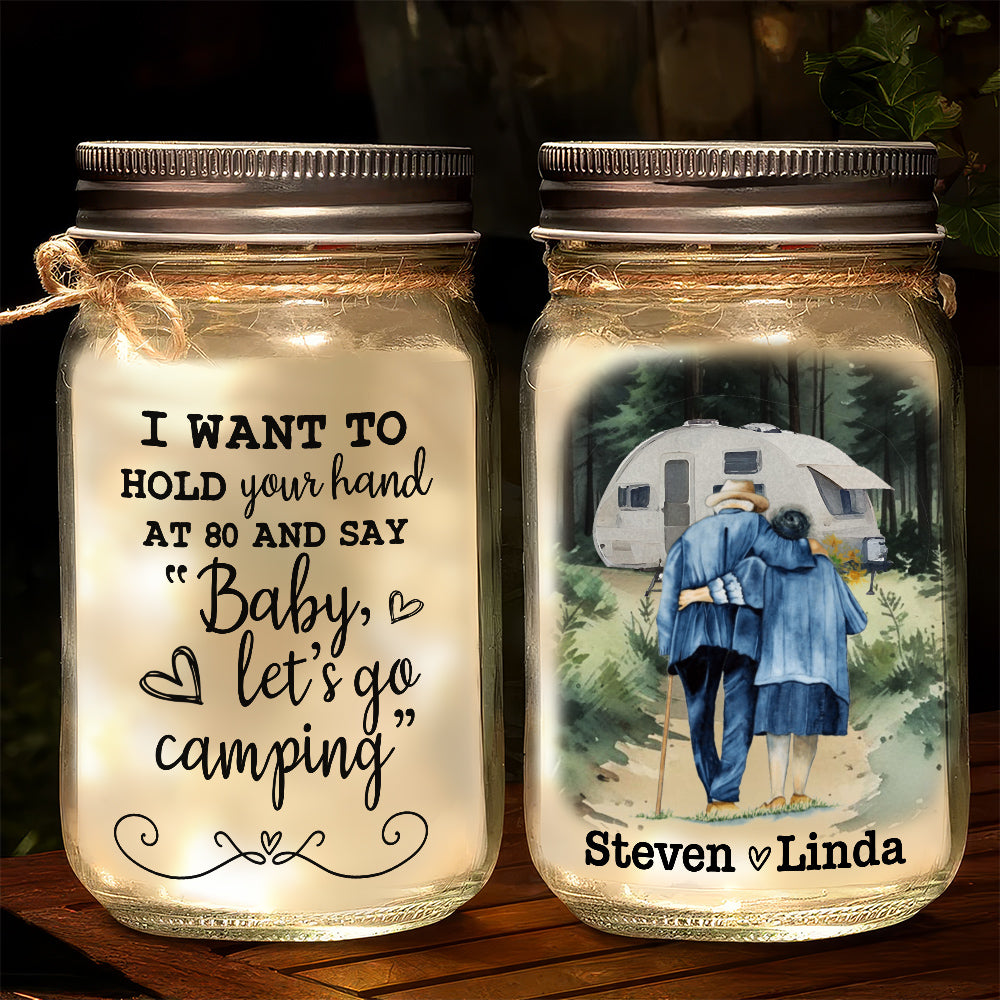 Baby Lets Go Camping - Personalized Mason Jar Light
