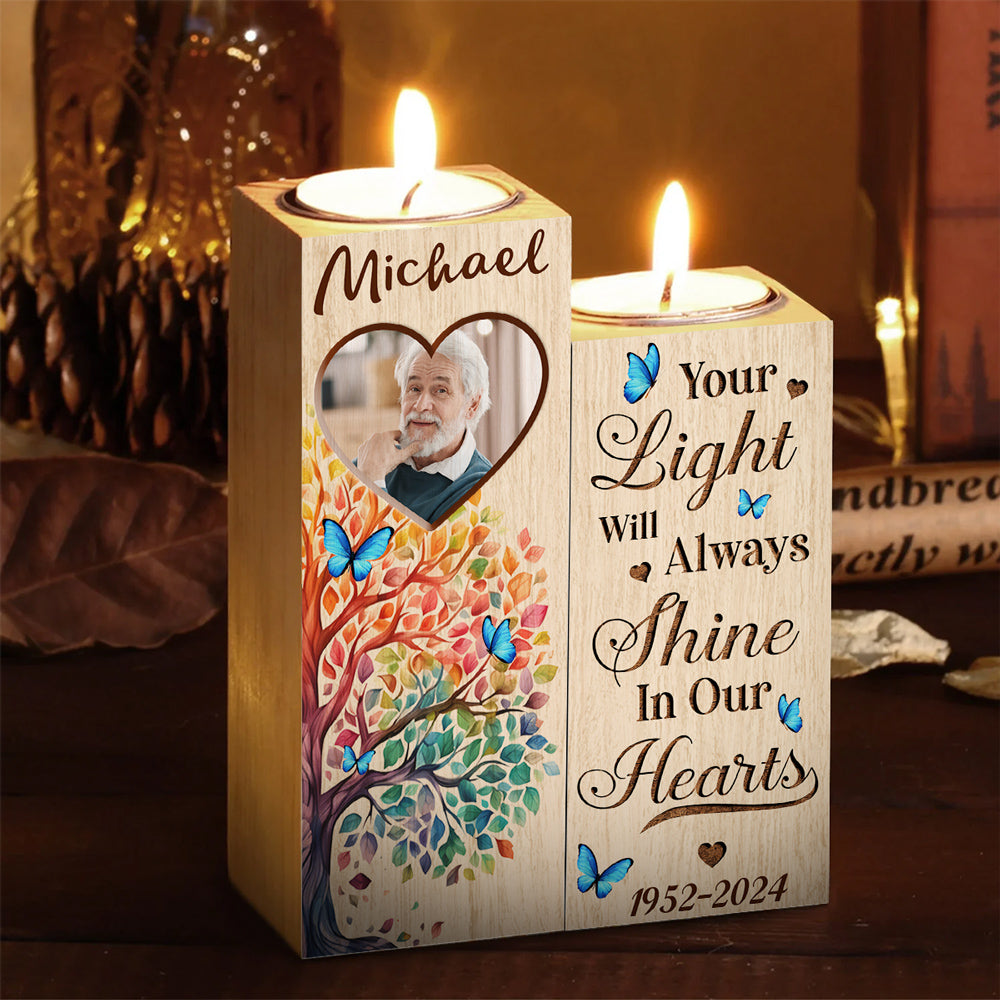 Your Light Will Always Shine In My Heart - Personalized Candle Holder