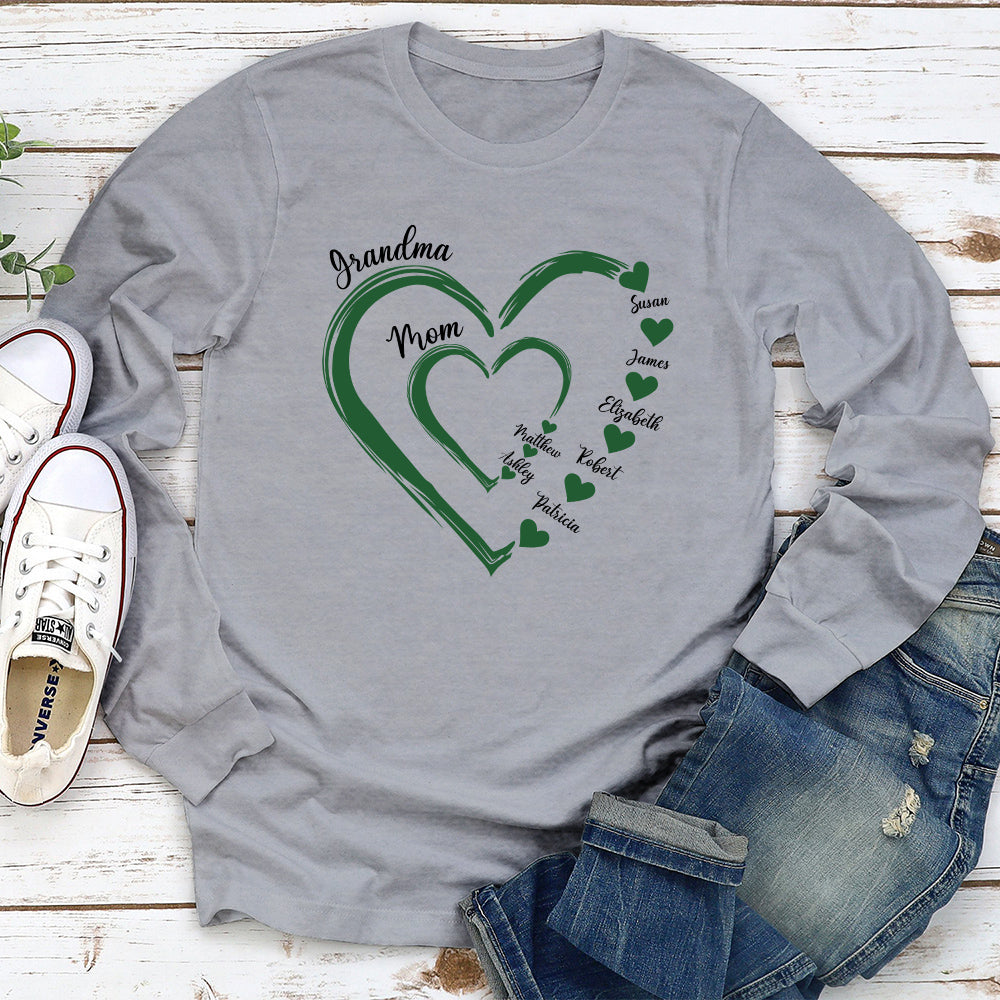 Custom Christmas & Birthday Gift for Mom, Grandma • Sweethearts Of Mom - Personalized Long Sleeve T-shirt