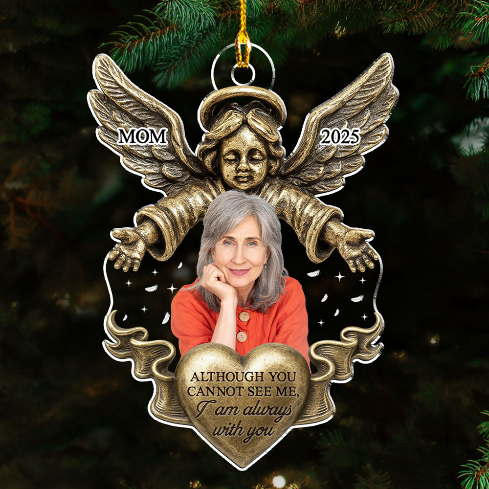 Custom Photo Memorial Christmas Ornament, Sympathy Keepsake • Forever With You - Personalized Acrylic Ornament