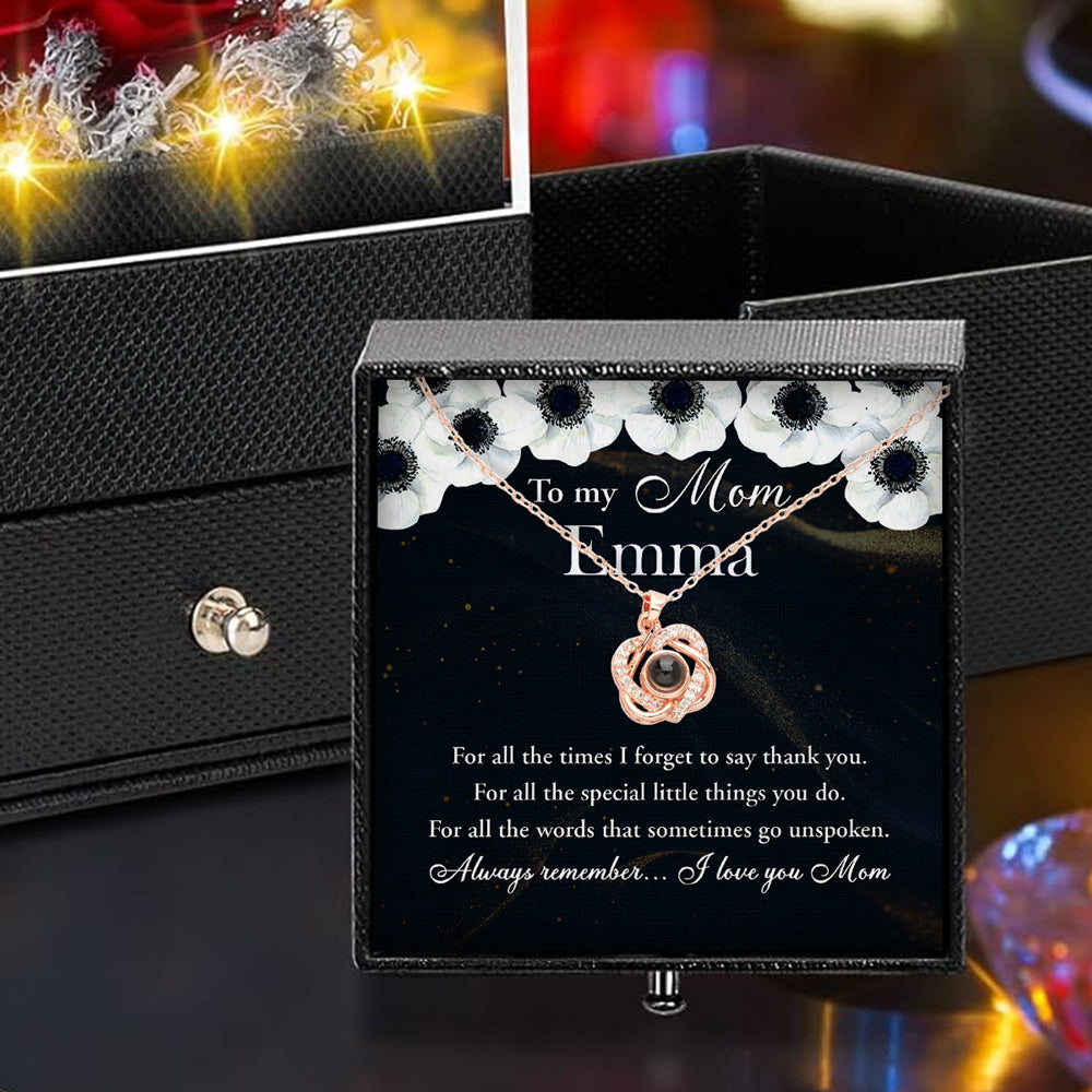 Always Remember - Personalized Preserved Rose With Projection Necklace