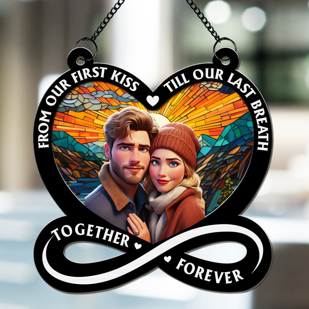 Custom Photo Couple Hanging Decor, Anniversary Valentine's Day Gifts • I Am Keeping You - Personalized Suncatcher