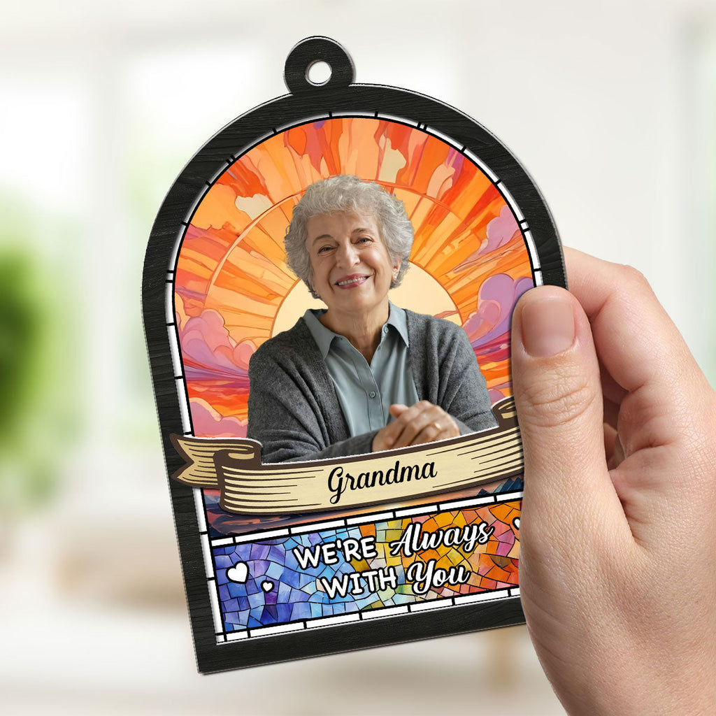 Custom Photo Memorial Hanging Decor, Remembrance Keepsake • Photo I Will Always Remember You - Personalized Suncatcher