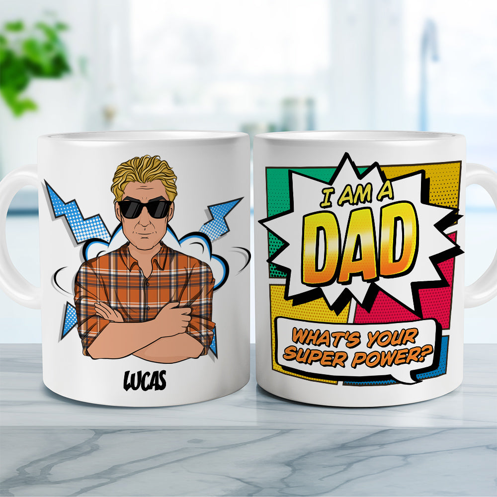 Custom Father's Day, Special Gift for Dad & Grandpa • Super Dad - Personalized Coffee Mug