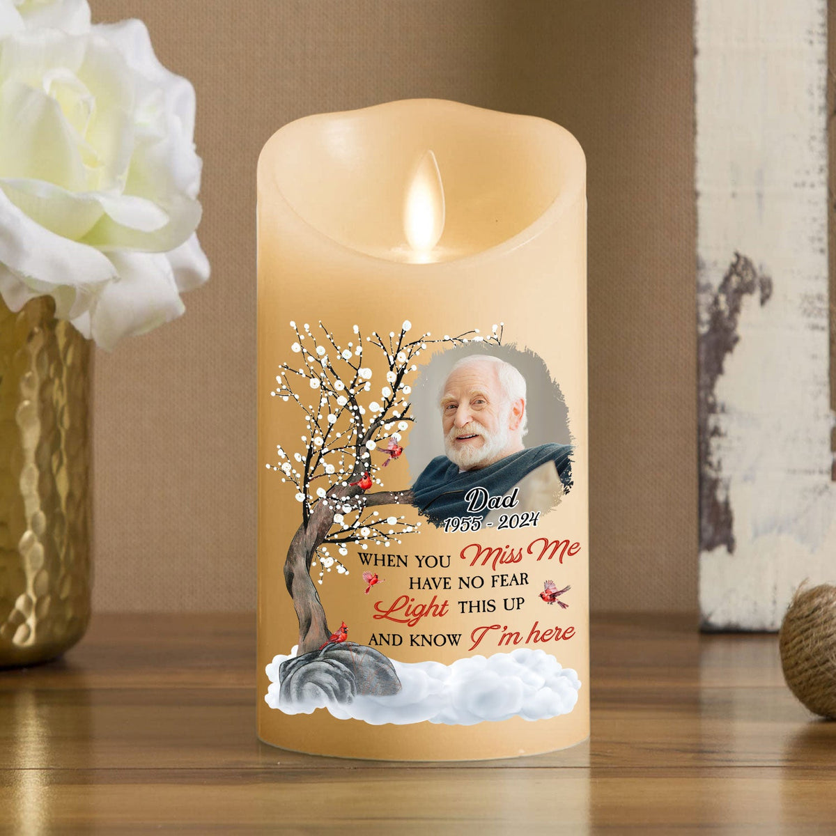 Light This Up And Know I Am Here - Personalized LED Candle