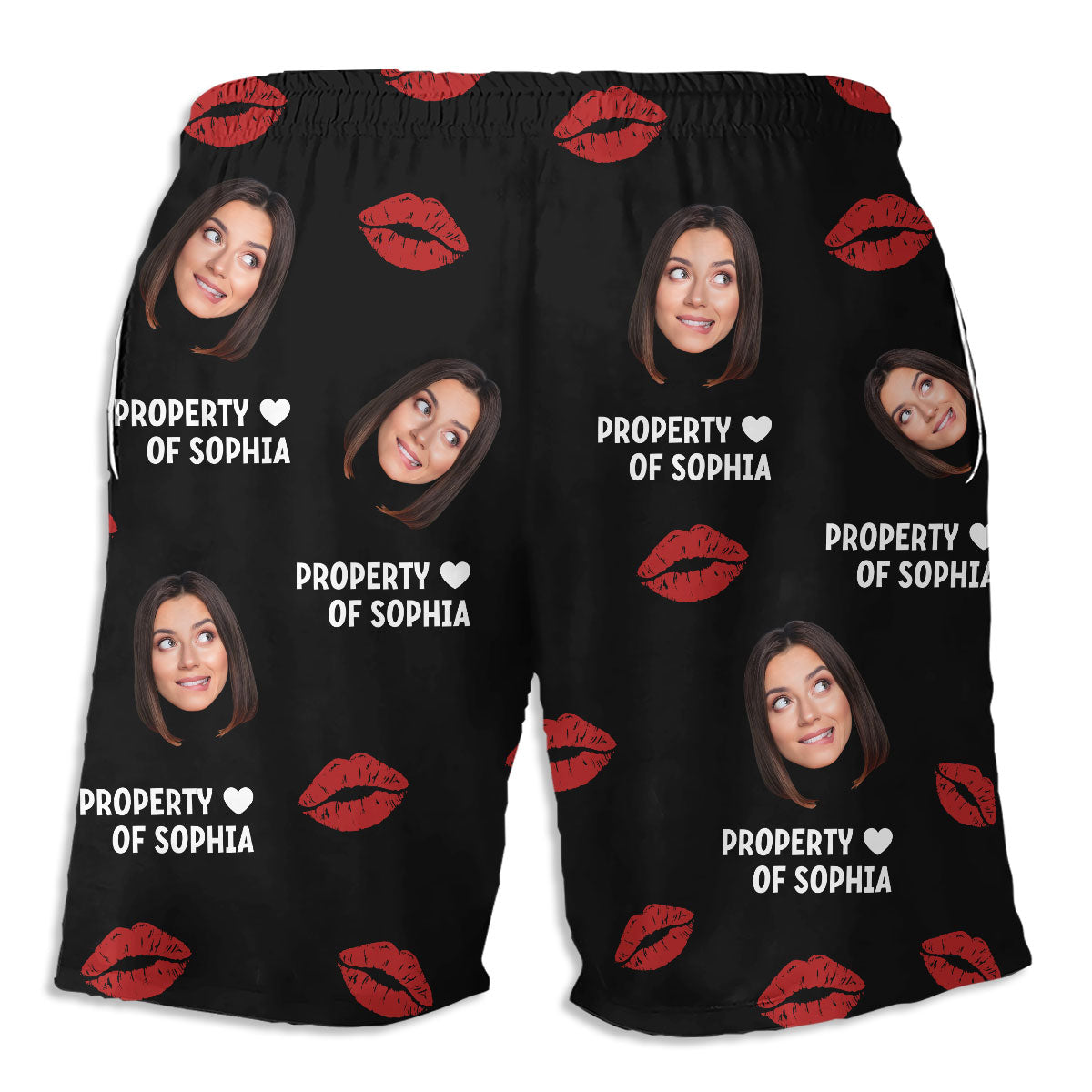 Custom Photo Funny Men's Swim Trunks, Birthday Summer Gift • Property Of - Personalized Beach Shorts
