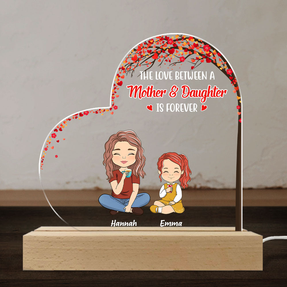 Custom Gift for Mom Grandma, Mother's Day Birthday • The Love Between Us Is Forever - Personalized LED Light