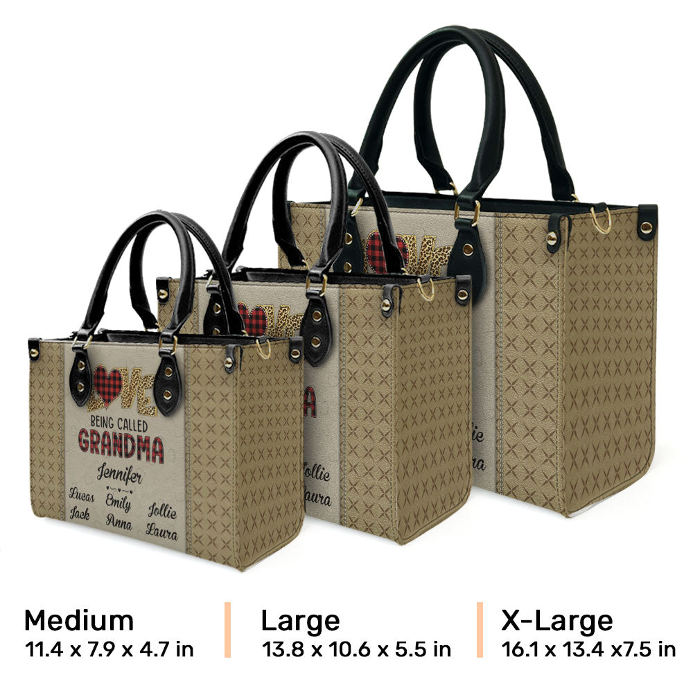Love Being Called Grandma - Personalized Leather Bag