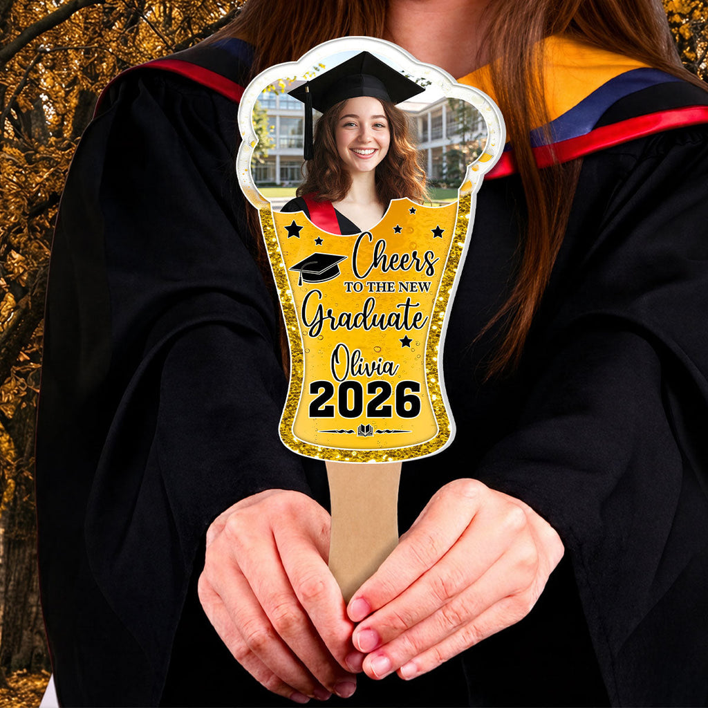 Cheers To The New Graduate - Personalized Hand Fan